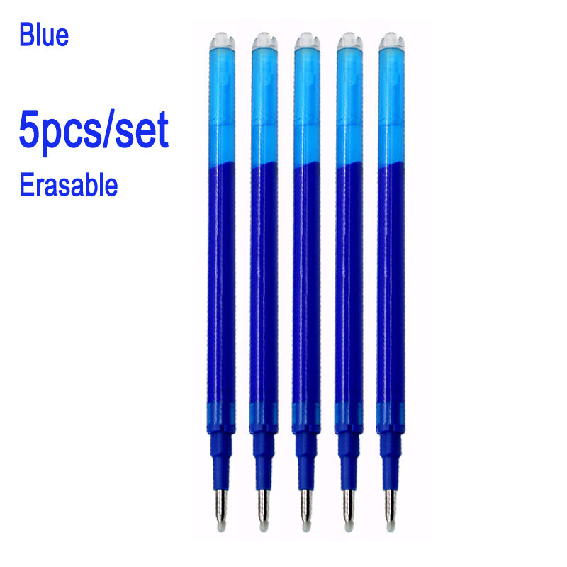 0.7mm 0.5mm Tip Retractable Erasable Gel Pen Refill Large Capacity 8 Color Ink Cartridge Rods Washable Handle Writing Stationery