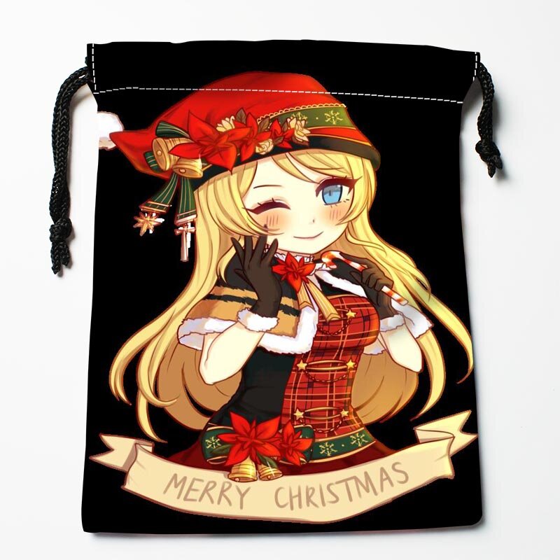 Bolsas personalizadas de anime de Feliz Navidad, bolsas de regalo impresas personalizadas de más tamaño, bolsas de compresión de 18*22cm