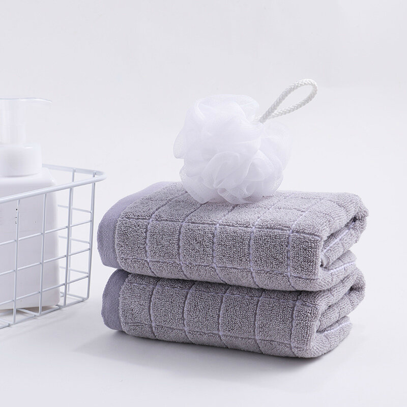 Toalha de algodão adulto de alta qualidade, 34x75cm, tecido macio, absorvente, forte, para ioga, futebol, para banho doméstico