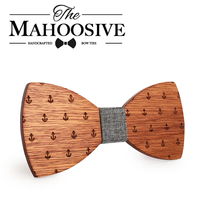 MAHOOSIVE-pajaritas de madera clásicas de capitán, lazo de mariposa de madera, Gravatas, corbata
