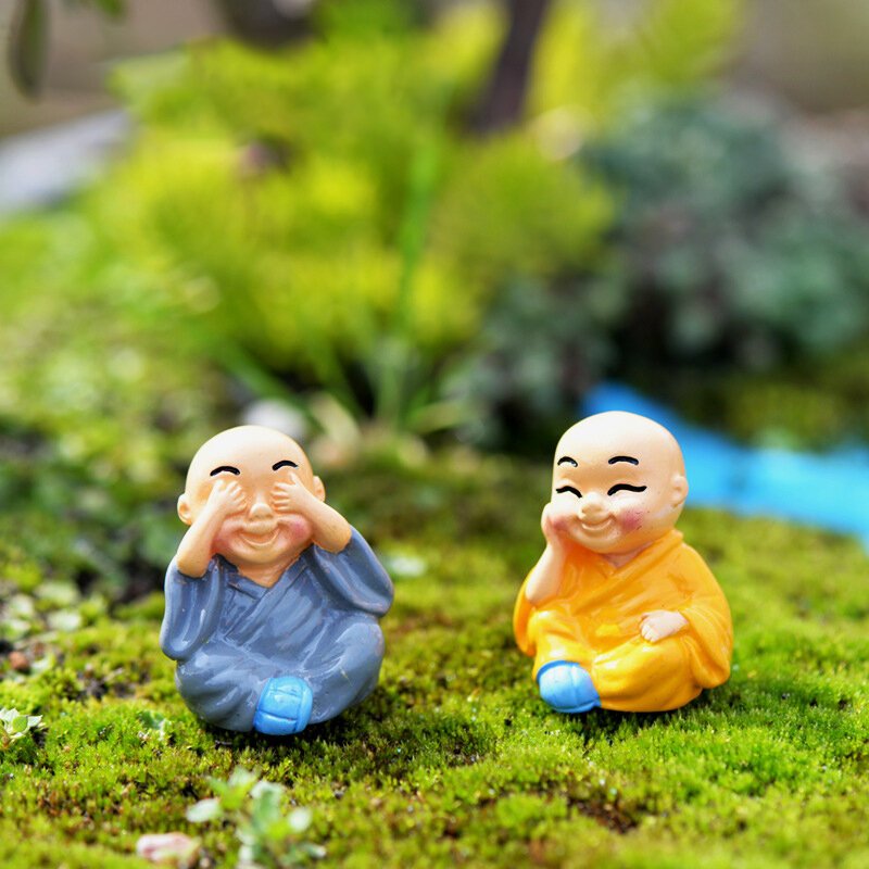 4 pièces/ensemble Mini bouddha Figurines Miniature pour la maison bonsaï décoration Micro paysage décor