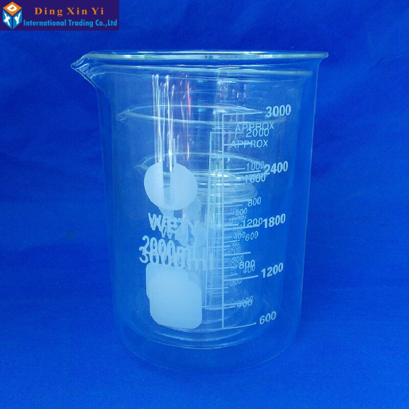 Capacity 50ml-3000ml Low Form Beaker Chemistry Laboratory Borosilicate Glass Transparent Beaker flask Thickened with spout