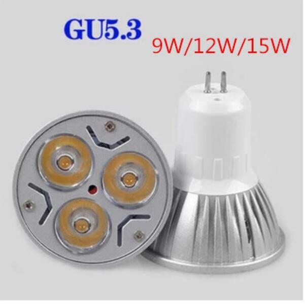 Gu5.3 LED สปอตไลท์หรี่แสงได้หลอดไฟ GU53 9W 12W 15W 85V-265V Warm Cool หลอดไฟ LED สีขาว CE ROHS