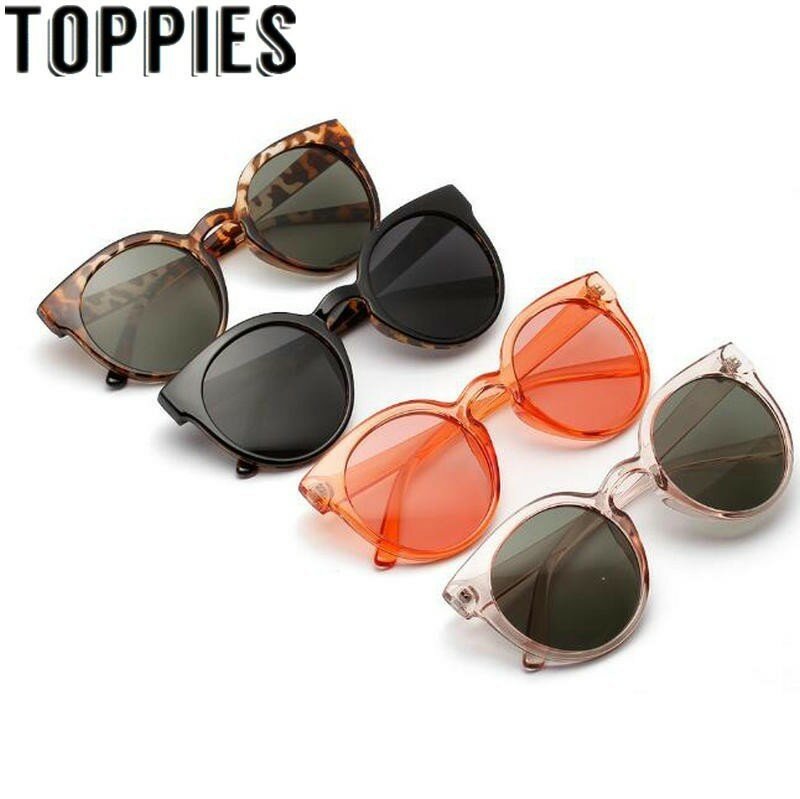 Gafas de sol redondas 2019 para mujer, gafas de sol con protección UV de leopardo para verano, gafas de sol Retro Vintage de gran tamaño