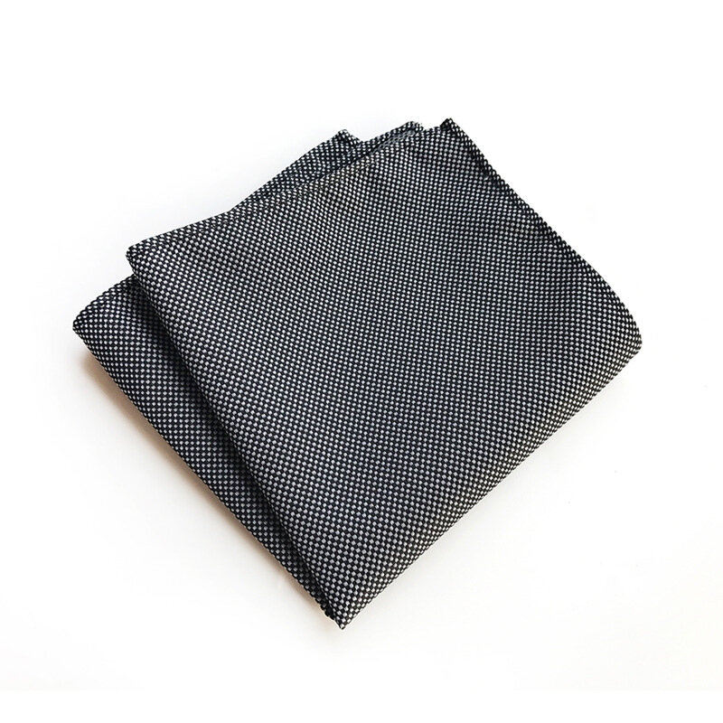 Toalha de bolso de poliéster de 25x25cm, lenço quadrado com listra monocromática para terno de negócios