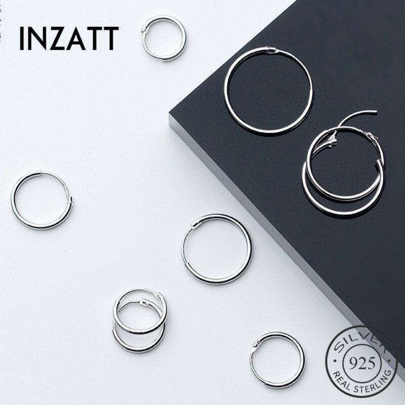 SOFTPIG Real 925 Sterling Silver Minimalist Round Hoop Earrings For Fashion Women Party Geometric Fine Jewelry 2019 Accessories