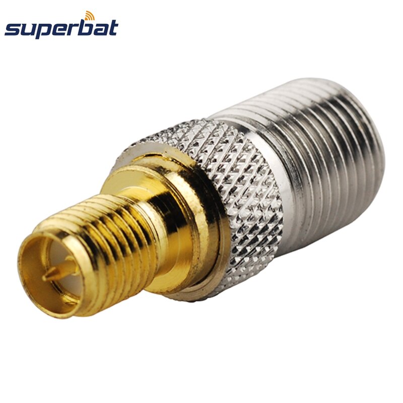 Superbat 5pcs WiFi RP-SMA Female(male pin) to F-Type Jack Straight RF Coaxial Adapter Connector