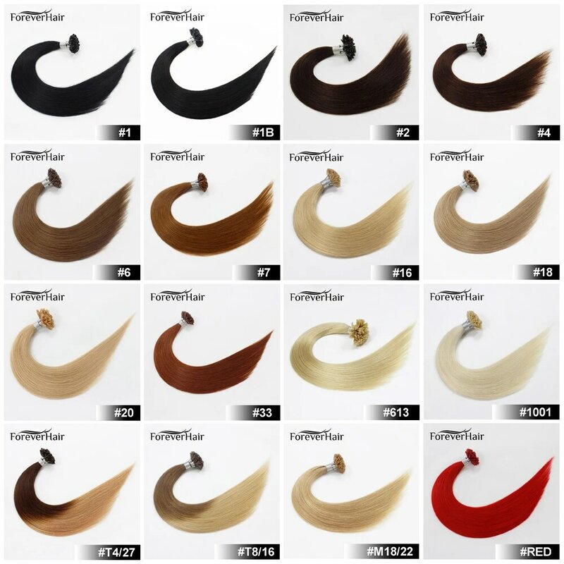 FOREVER HAIR-Extensión de cabello humano con queratina, cápsula Remy de 0,8 g/h, 16, 18 y 20 pulgadas, fusión de colores, 100 s/pack, envío rápido por DHL