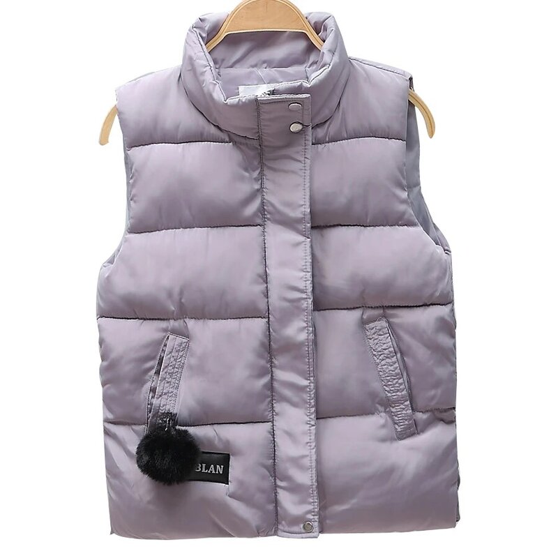 Nouveauté 2020 automne hiver femmes gilet coton-rembourré gilet court grande taille vêtements sans manches femme décontracté parka mujer