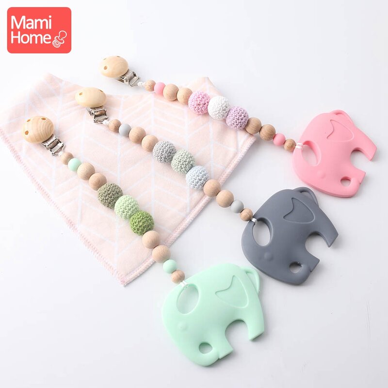 mamihome 50pc 8mm-12mm Round Beech Wooden Beads Baby Nursing Accessories BPA Free Wood Baby Teether Chewing Toy DIY Beads