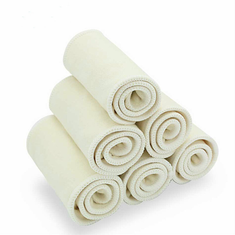 HappyFlute-pañal de algodón de cáñamo, 3 capas, uso interno, 10 unidades por lote