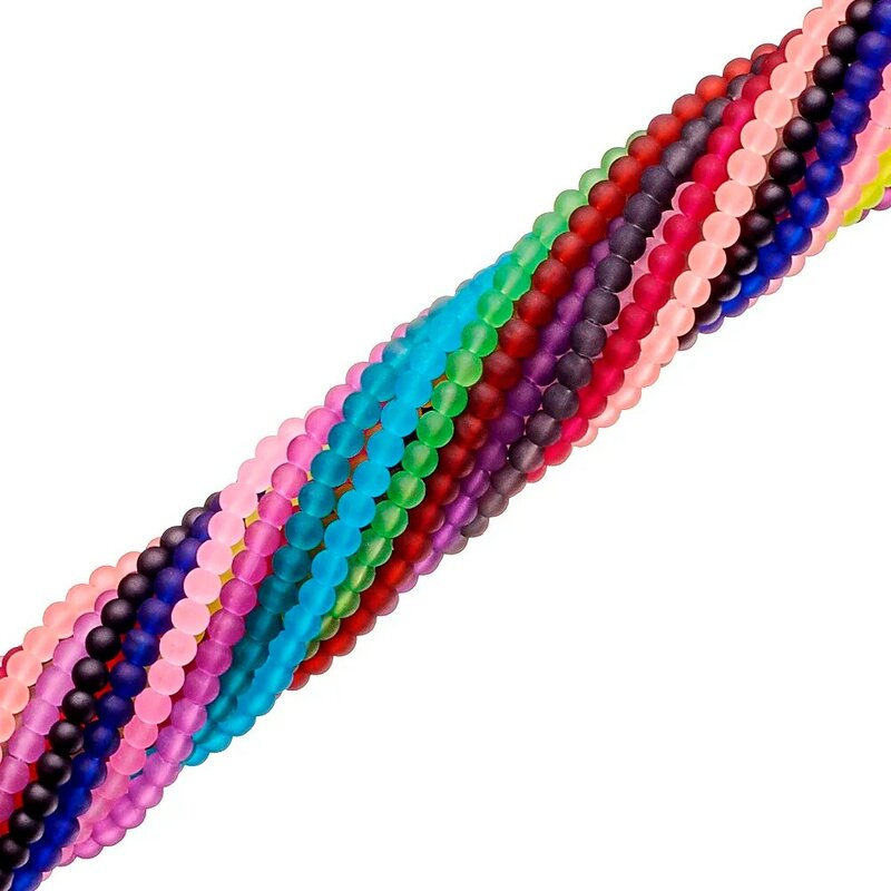 4 millimetri 6 millimetri 8 millimetri 10 millimetri Trasparente Rotondo di Vetro Allentato Frosted Beads per i Monili di DIY Che Fanno I Braccialetti Fatti A Mano artigianato Accessori