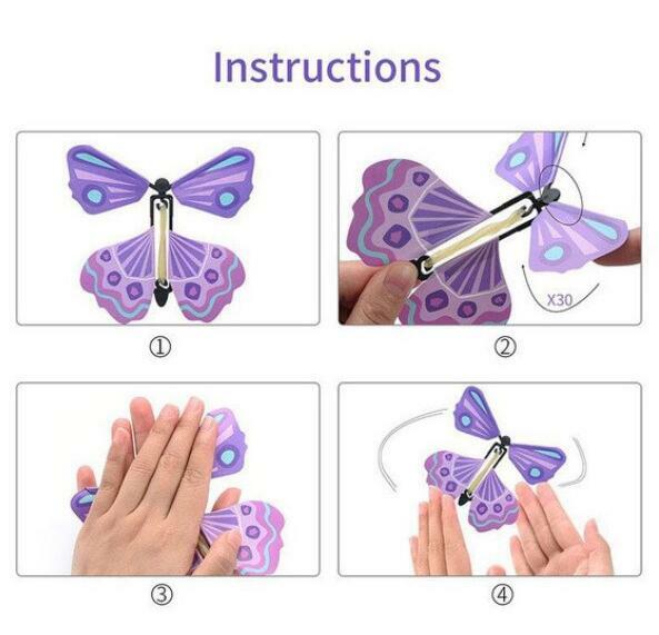 Iwish 10x12cm borboleta mágica voar ciência tecnologia produção para crianças brinquedos feitos à mão diy popular equipm natal crianças