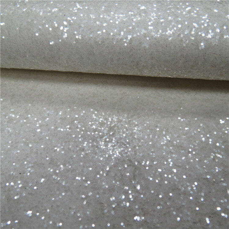 25m Per Roll High Grade Chunky Glitter Cream White Wallpaper For Wall Decoraction