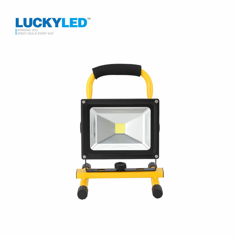 LED chanceux 10W 20W projecteur Rechargeable LED projecteur lampe portable projecteur extérieur Camping travail lumière avec chargeur de voiture à courant continu