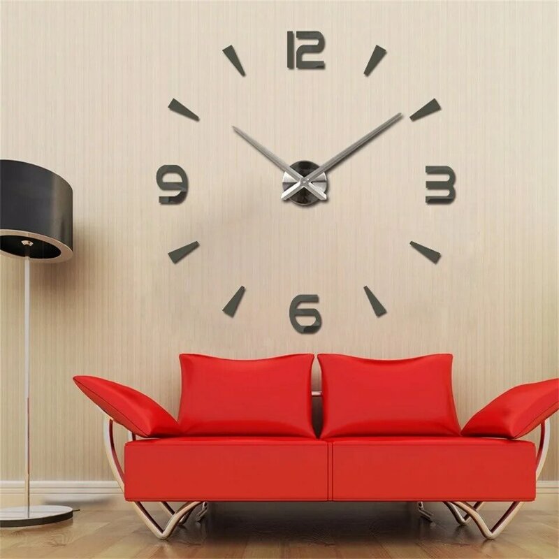 Conjunto vela 2020 novo relógio de parede acrílico metal espelho grande personalizado decoração relógios de parede 3d grandes relógios de parede frete grátis