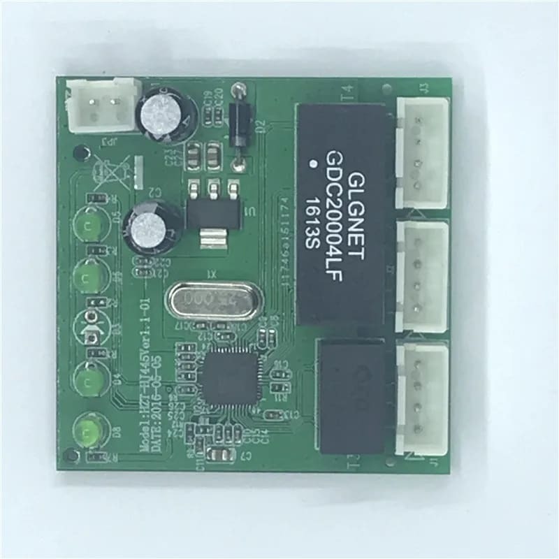 OME 3 Ports Switch module PCBA 4 Pin Header UTP PCBA Module with LED Display Screw hole positioning Mini PC  Data OEM Factory