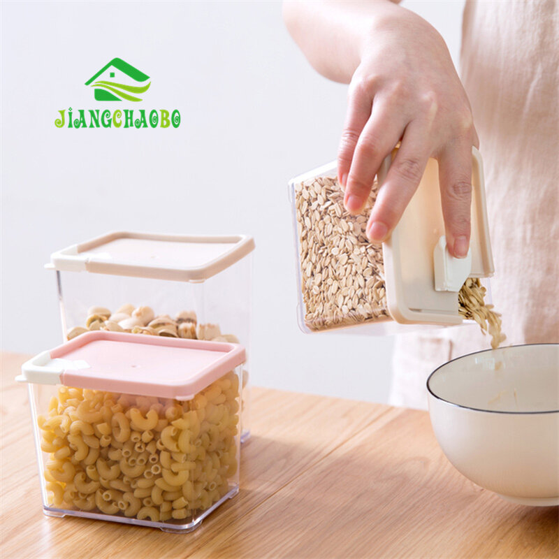 JiangChaoBo кухня герметичная банка пластик еда коробка для хранения зерна сухофрукты хранения баночка для печенья баночка резервуар для хранен...