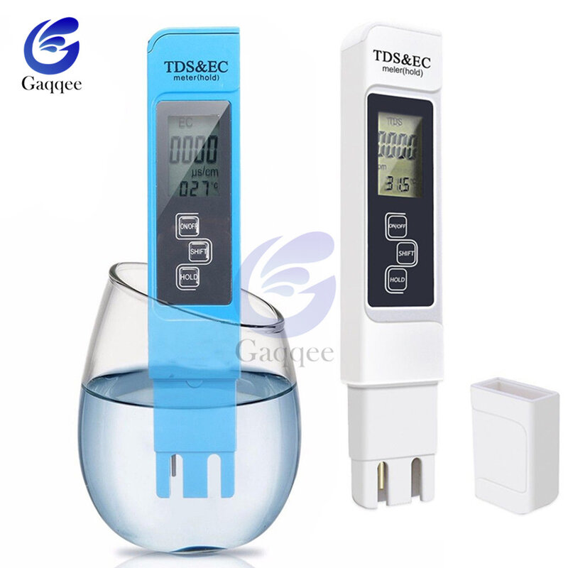 TDS EC Meter Temperature Tester pen 3 In1 Function Conductivity Water Quality Measurement Tool TDS&EC Tester 0-9990ppm 15%