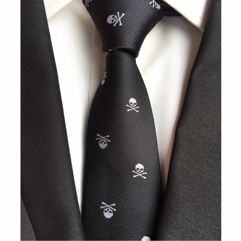 Хэллоуин тонкие галстуки для мужчин галстук с черепом вечерние 2019 Новинка