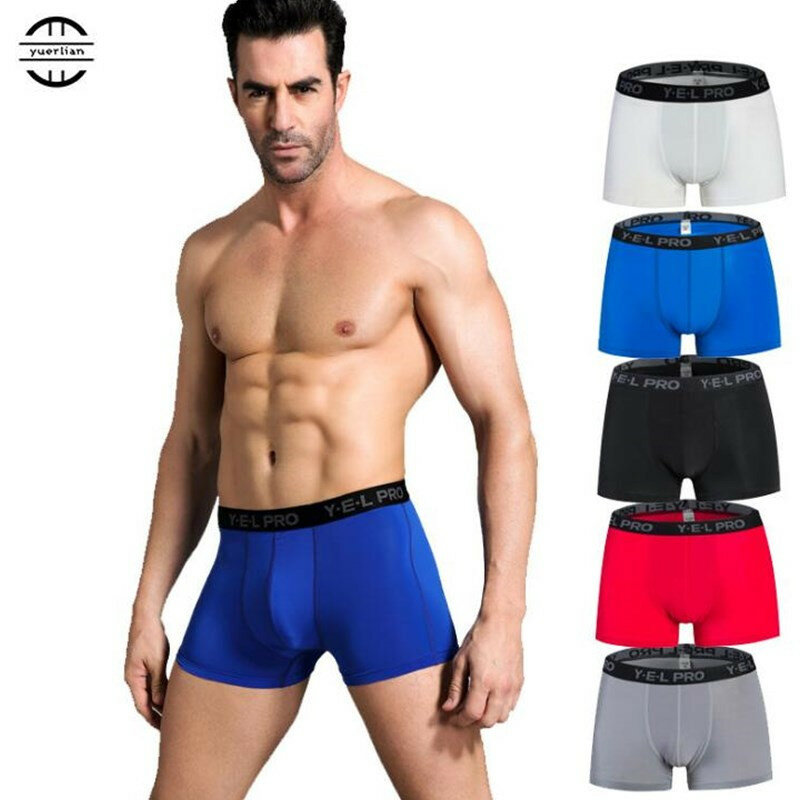 Cueca boxer masculina 3d, roupa íntima para modelagem dos homens, com alta elasticidade, secagem rápida, para esportes, fitness, corrida, malha quadrada, 300 peças