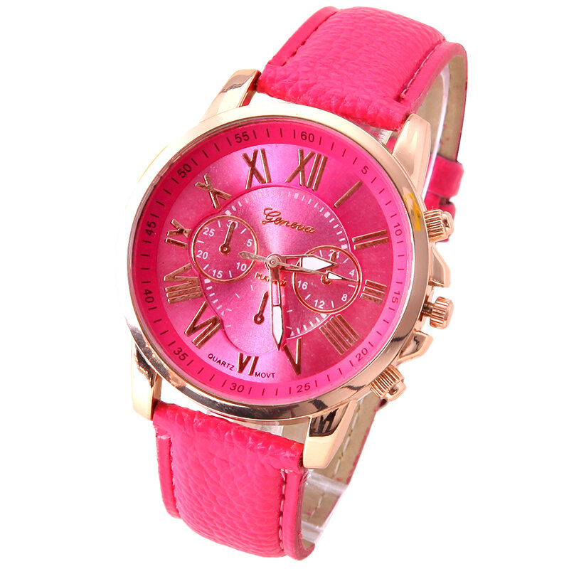 Geneva-reloj de pulsera de cuero PU para mujer, accesorio de pulsera de platino de calidad ORIGINAL, a la moda, romántico, regalo dorado, A578
