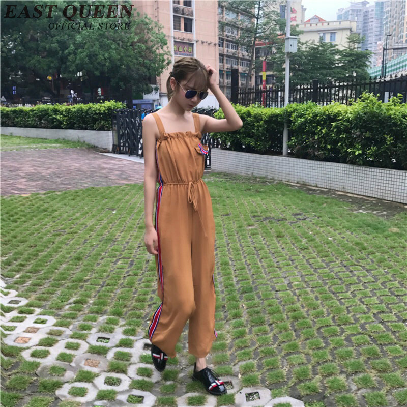 新着スーツ女性の夏 2018 新韓国ジャンプスーツサイドストライプ足首の長さのスーツの女性のエレガント NN0611 YQ