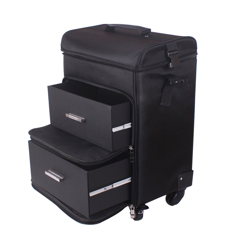 Multifunction Trolley Cosmetic Case Rolling Luggage Bag On Wheels Ladies Nails Makeup Toolbox Beauty Tattoo Salons Suitcase