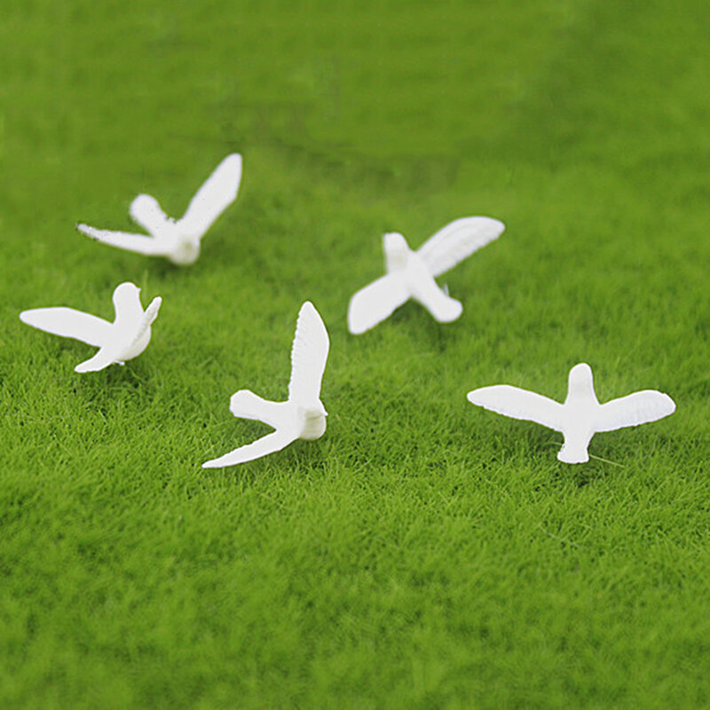 5 Pcs 1/12 Rumah Boneka Miniatur Aksesoris Mini Resin Putih Dove Simulasi Hewan Model Mainan untuk Dekorasi Rumah Boneka