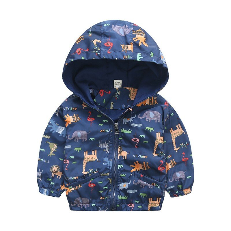 80-120cm Cute Dinosaur Spring Children Coat Autumn Kids Jacket Boys Outerwear Coats Active Boy Windbreaker Baby Clothes Clothing