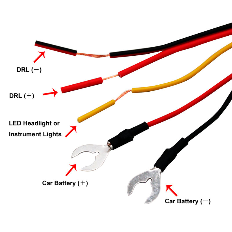 車のledデイタイムランニングライトdrlコントローラ自動リレーハーネス調光オン/オフ12-18 12vのカーアクセサリー