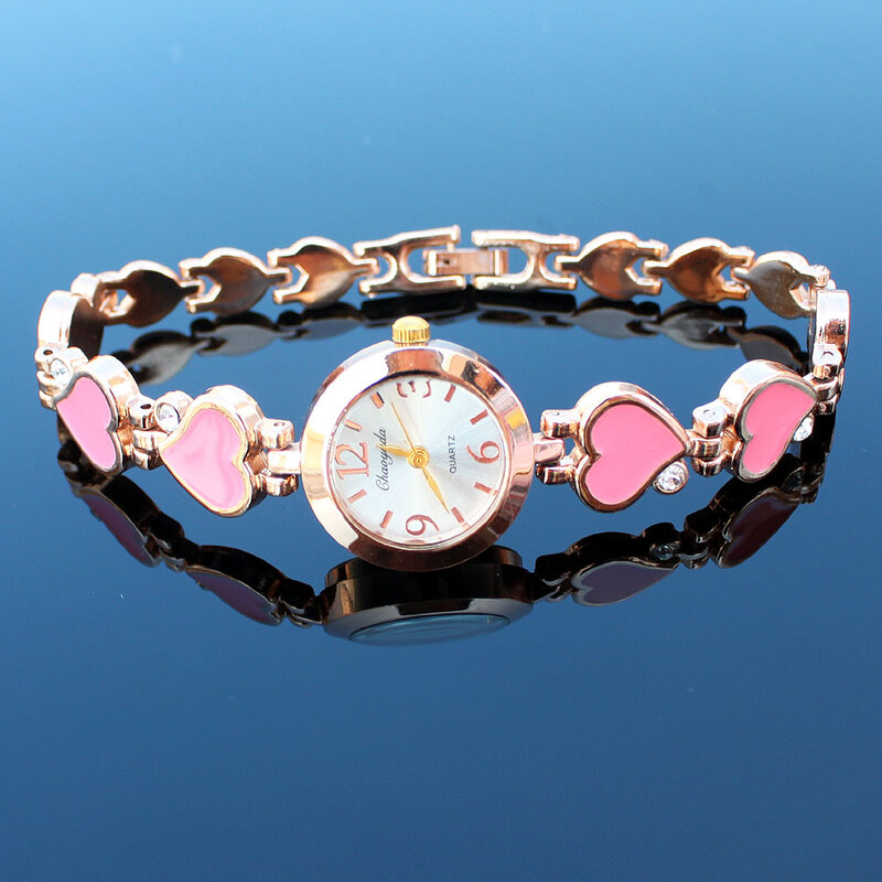 Chaoyada Популярные Модные кварцевые женские часы с ремешком в виде сердца, кварцевые наручные часы для девушек, подарочное платье, наручные часы O25