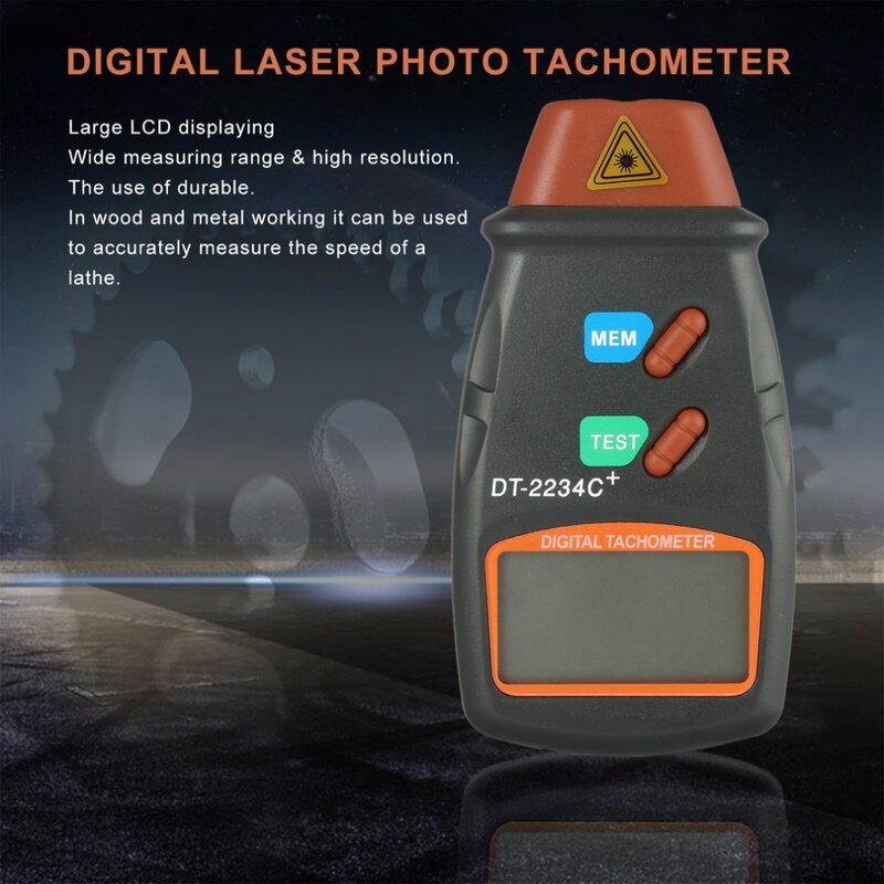Цифровой лазерный тахометр kebidumei, счетчик часов, диагностический инструмент, Бесконтактный токарный станок, измеритель скорости вращения, измеритель оборотов в минуту