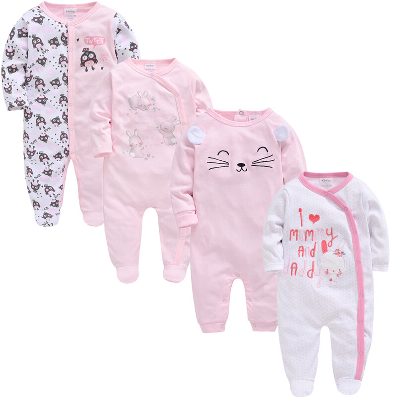 2022 ropa de bebe 3 4 pçs/lote Menino Verão Recém-nascidos Macacão de Algodão de Manga Longa Pijamas 0-12 Meses Rompers Roupas de Bebê