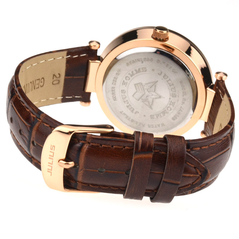 Мужские часы Julius Homme с автоматической датой и неделей, японские кварцевые часы в стиле ретро, деловые часы из натуральной кожи, подарок для отца на день рождения, без коробки