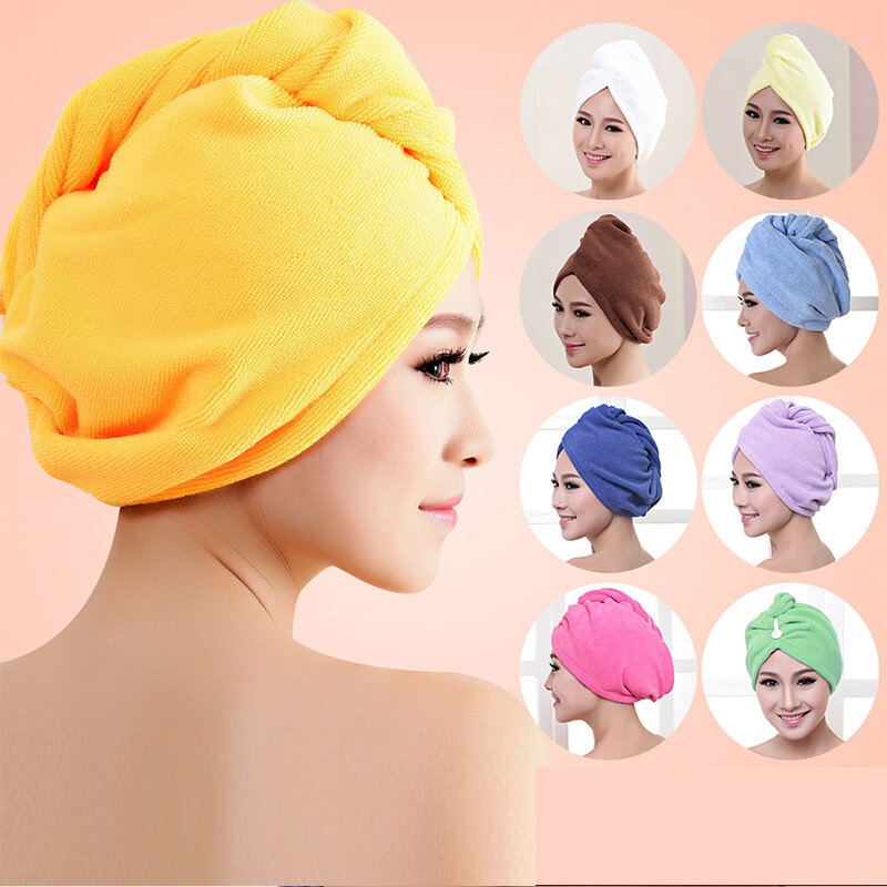 Turbante para el pelo húmedo de mujer, gorro estilo toalla de secado rápido para el cabello húmedo, en colores diferentes, 1 unidad