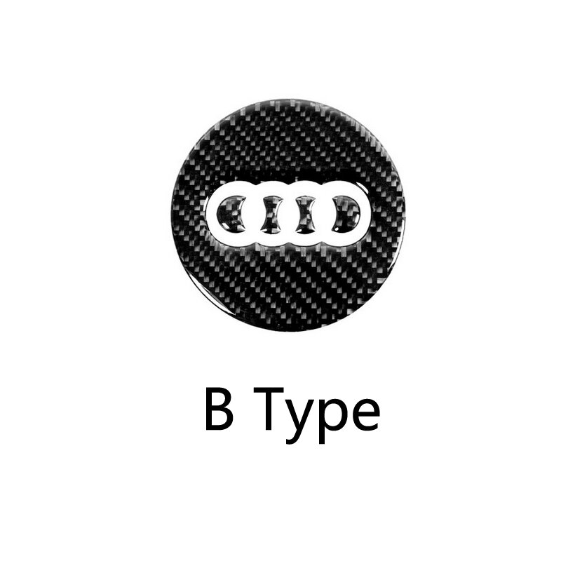 Fibra de carbono Volante Emblema 3D Adesivos Car Styling Acessórios Para Audi A1 A3 A5 A4 A6 A7 A8 S3 s4 S5 S6 S7 Q3 Q5 Q7 TT