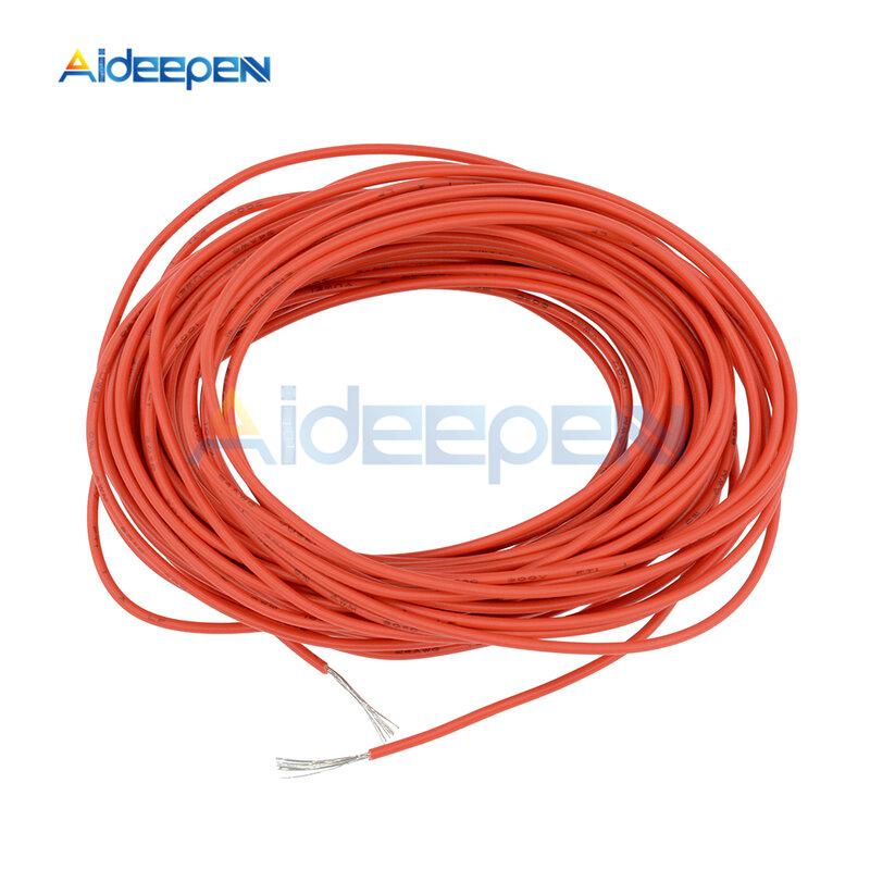 Cable de UL-1007 de 10 metros, Cable aislado de PVC de 24AWG, Cable eléctrico de gancho de 300V, rojo/negro/azul/amarillo