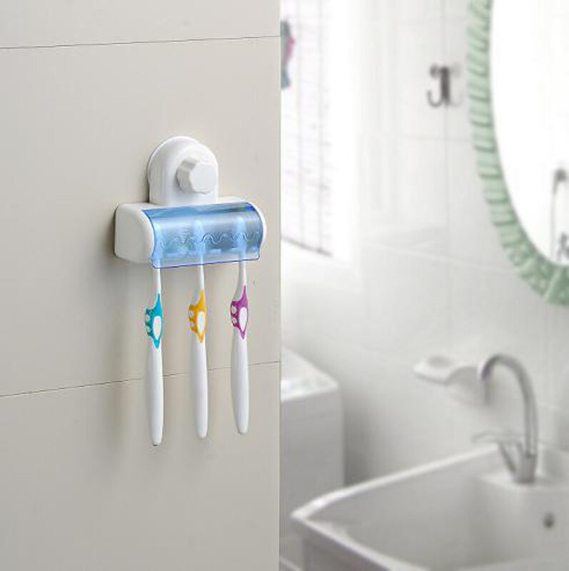Novo saco de ferramentas do banheiro teethbrush gancho montagem na parede saco caixa copo suporte titular casa acessório