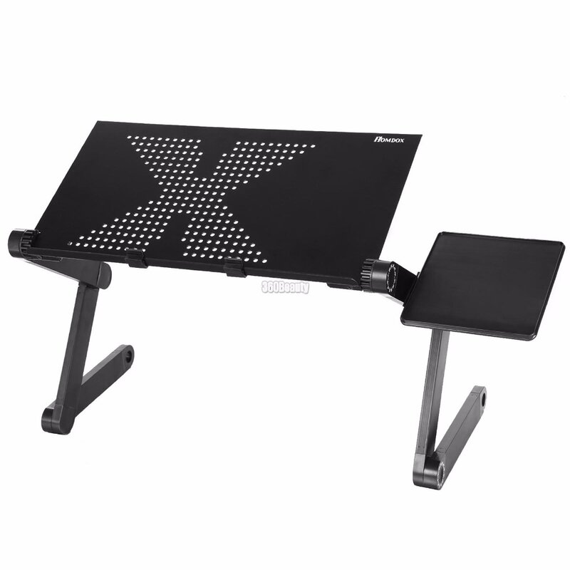 Homdox Adjustable Lamtop Desk High Quality Computer desk without fans and with fans  Black Solid Good gift for Work N30A