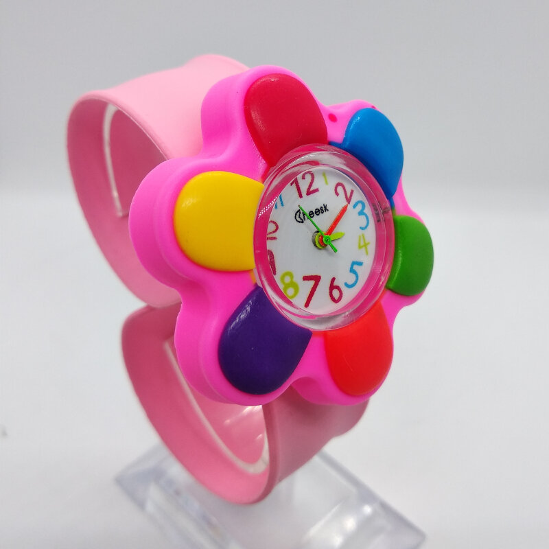 2019 New Fashion Unique Style Cartoon Flower Watch bambini Silicone Kids Watch orologio da polso al quarzo Slap Cute Baby Gift vendita calda
