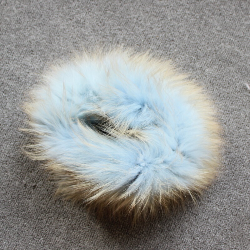 2021 New Arrive Women Real Knitted Raccoon Fur Scarf Collar Elastic Fur Headband Fur Ring Winter Neck Warmer Fur Wraps