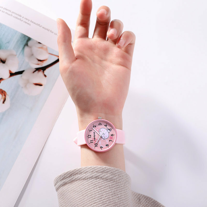 2018 nowy 3D kot kreskówkowy moda silikonowe zegarki dla dzieci zegarek dla dzieci dziewczyny chłopcy zegar dla ucznia zegarki kwarcowe kol saati