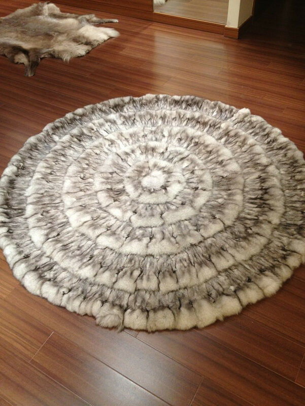 Round fur rug white red gray 11 colours real fox fur carpet 150*150cm for furniture upholstery B101
