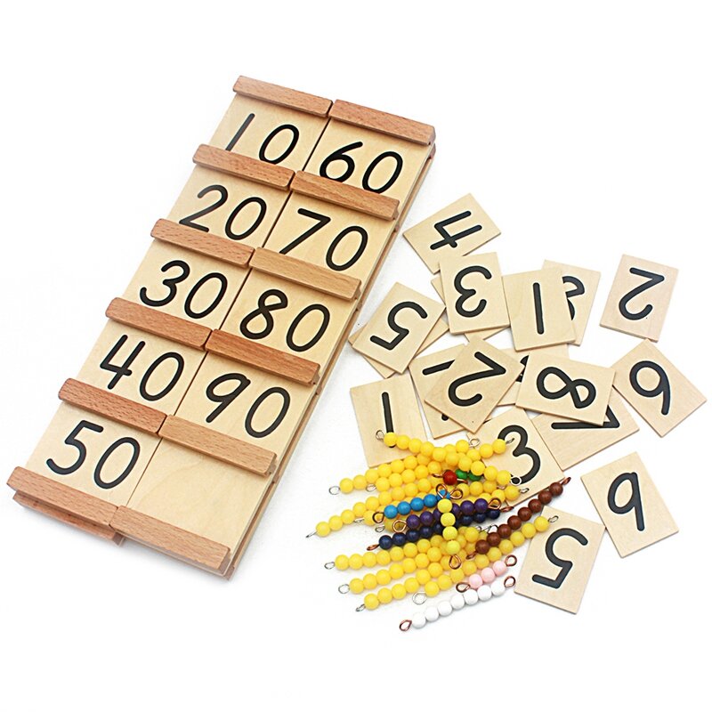 Version simple Montessori Wood SeEcolTeens and Tens Boards, document Beads Bar Toys for Children, Early Childhood, Preschool Training