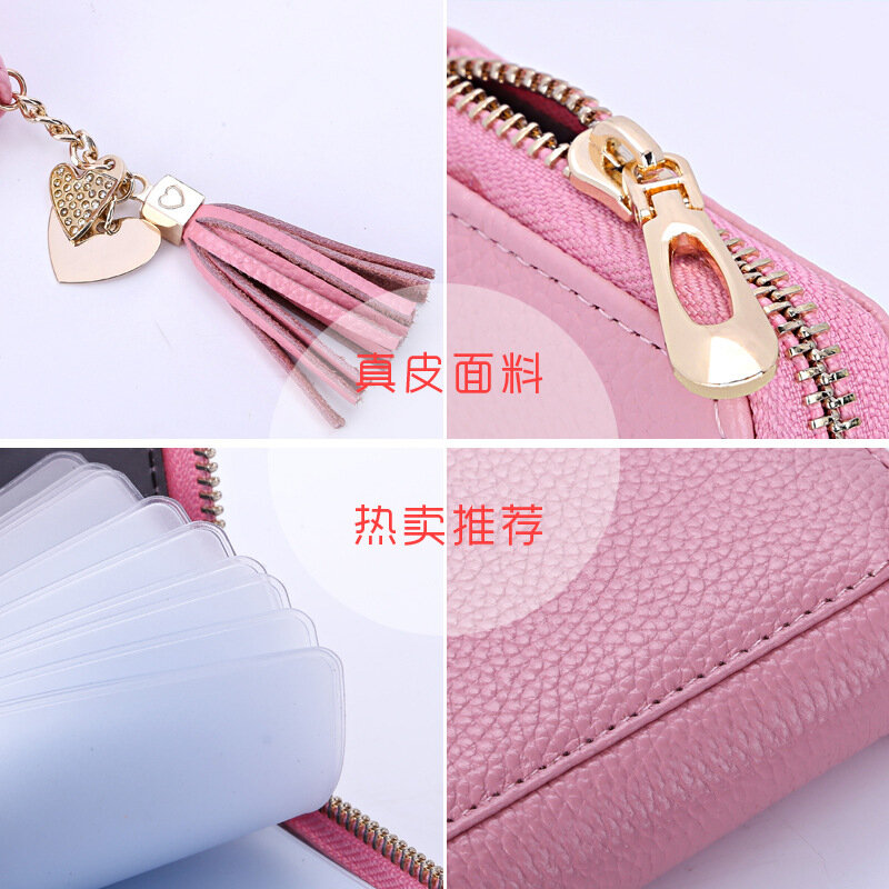 Pink Women Credit ID Card Holder Case Extendable Business Bank Cards Bag Wallet Coin Purse Carteira Mujer Tarjetero