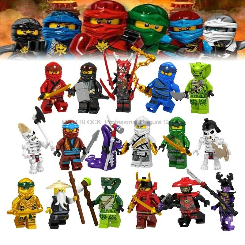 2019 Compatible Legoelys Ninjagoinglys establece los héroes Kai Jay Cole samakai Zane Nya Lloyd Shark ejército Jelly ladrillo Juguetes