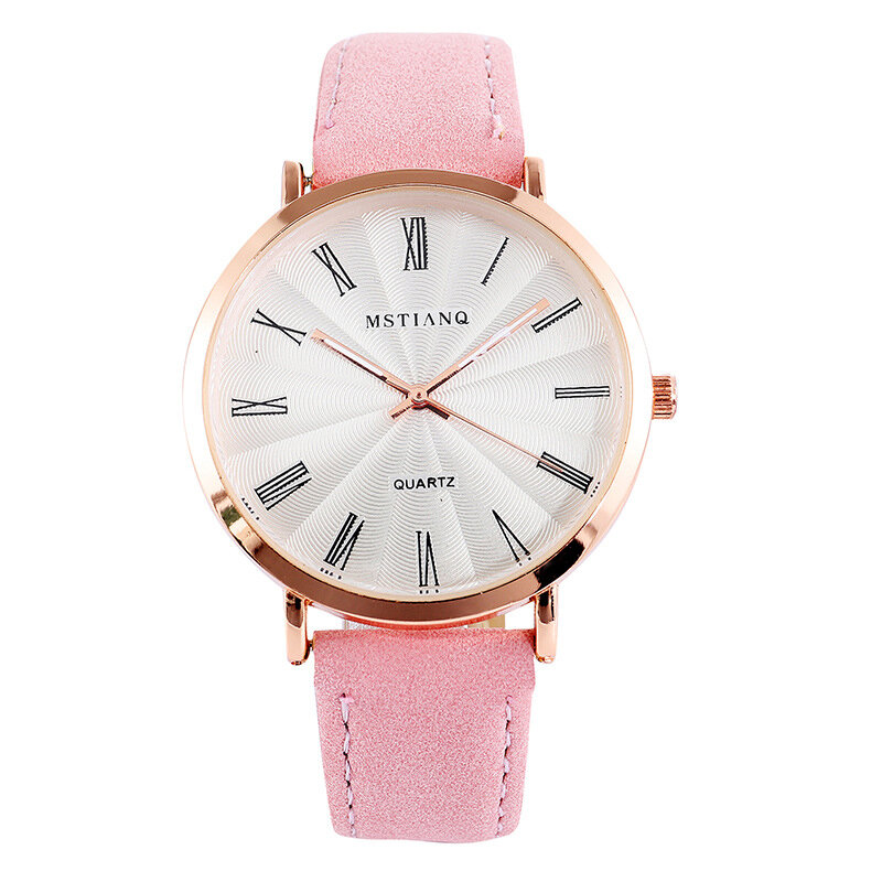 Phantasie frauen Uhr Schwarz Rosa Quarz Lather Armbanduhr Uhr Auf Hand Relogio Femino Geschenke Für Frauen Rabatt Verkauf Neue