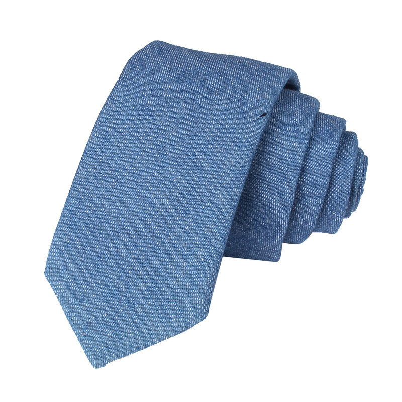 Corbatas ajustadas de algodón para hombre, corbata de tela vaquera de 6cm, a cuadros, trajes de negocios