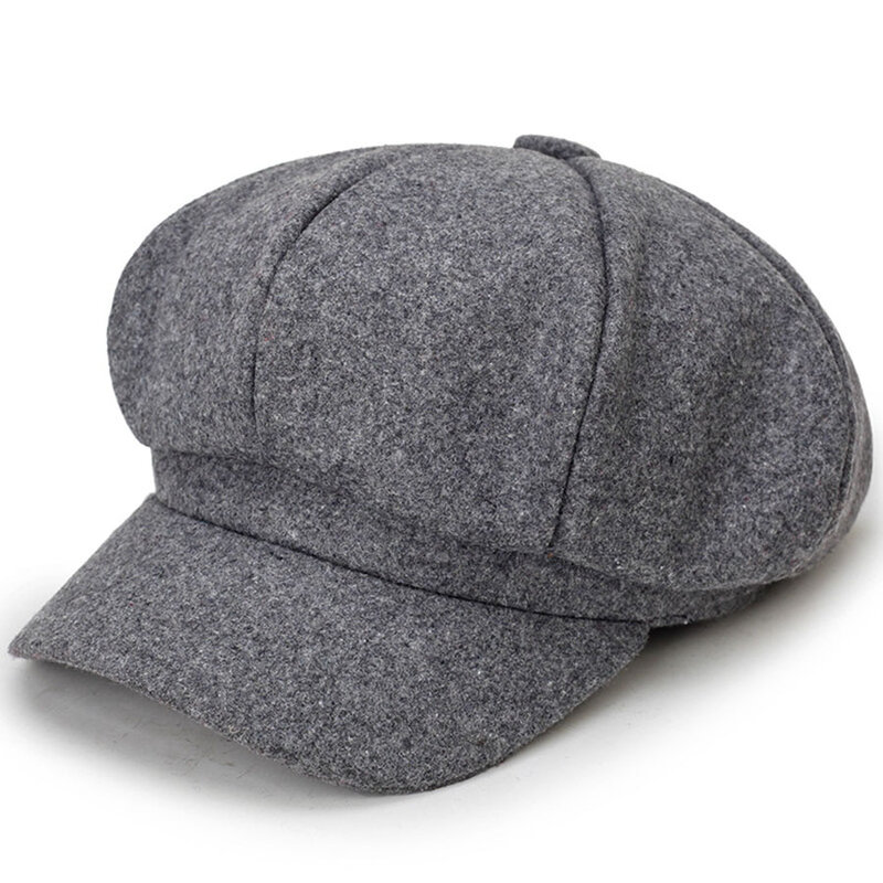 Винтажная фетровая восьмиугольная шапка, новые зимние женские шапки Newsboy, кепка черного цвета, литературная женская кепка для отдыха, шапка, аксессуары